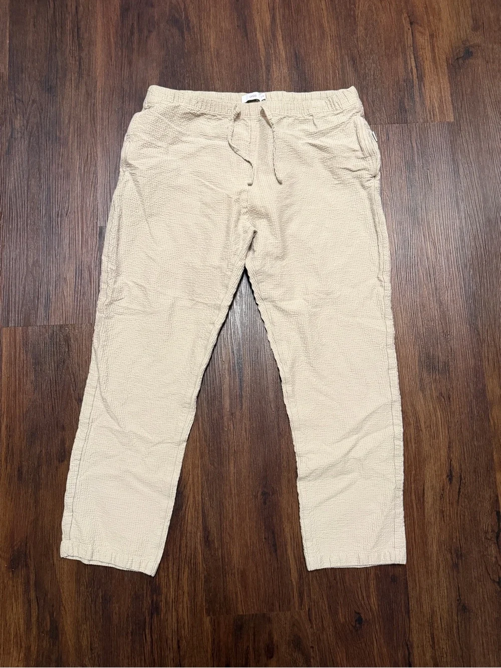Onia Textured Cotten Blend Pull On Pants- Resort Wear Casual